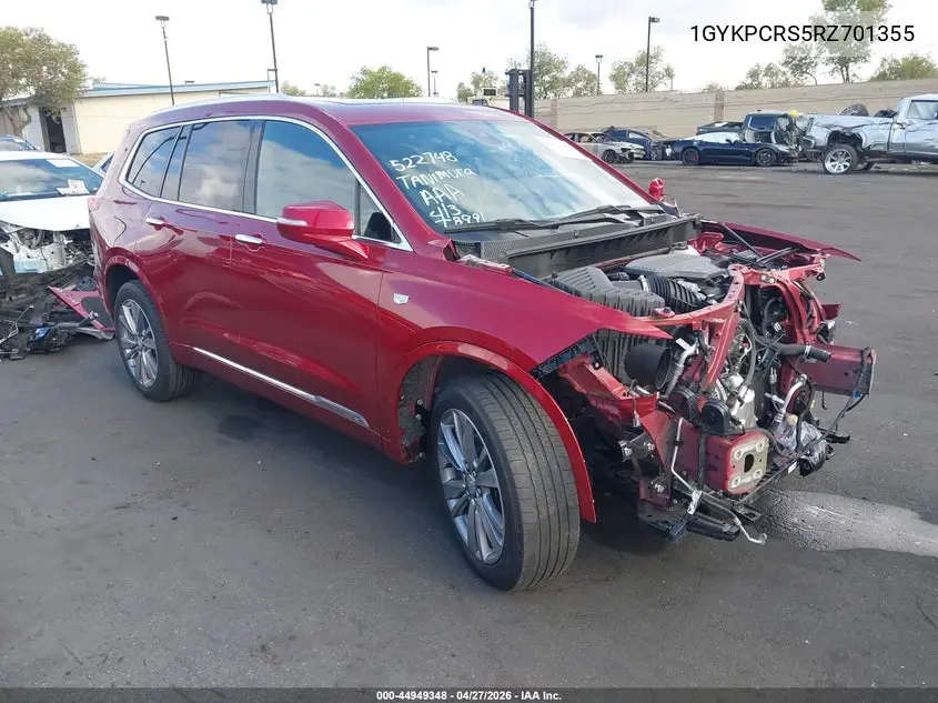 2024 Cadillac Xt6 Fwd Premium Luxury VIN: 1GYKPCRS5RZ701355 Lot: 44949348