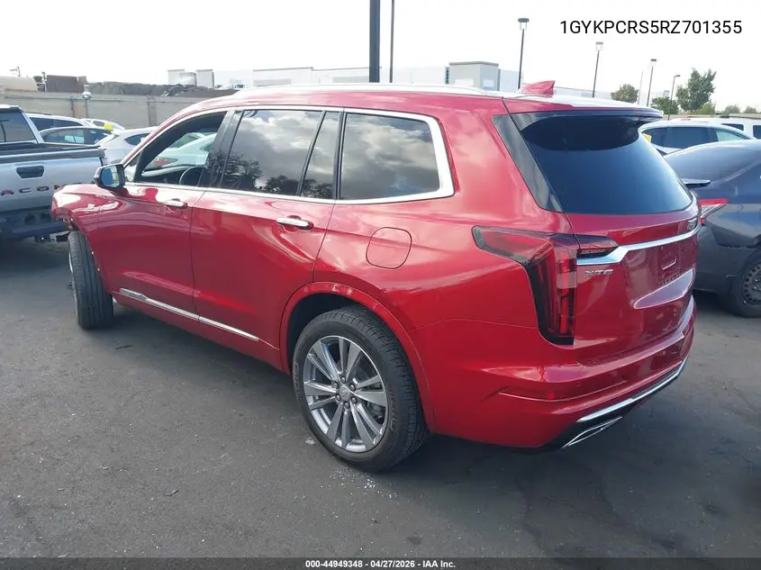 2024 Cadillac Xt6 Fwd Premium Luxury VIN: 1GYKPCRS5RZ701355 Lot: 44949348
