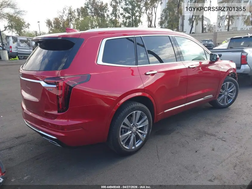 2024 Cadillac Xt6 Fwd Premium Luxury VIN: 1GYKPCRS5RZ701355 Lot: 44949348