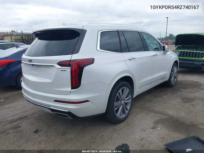 2024 Cadillac Xt6 Awd Premium Luxury VIN: 1GYKPDRS4RZ740167 Lot: 45172018