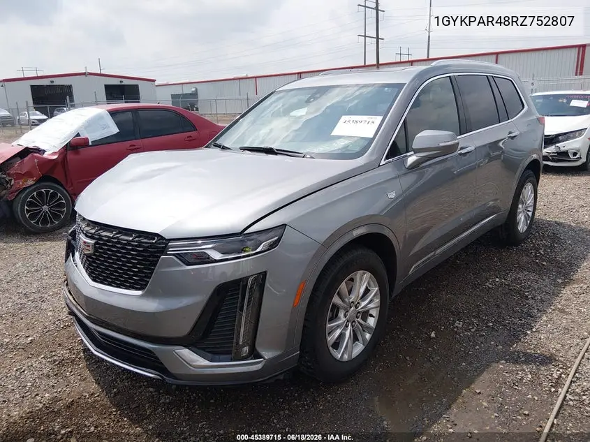 2024 Cadillac Xt6 Fwd Luxury VIN: 1GYKPAR48RZ752807 Lot: 45389715