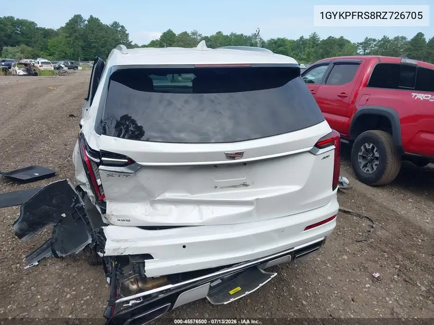 2024 Cadillac Xt6 Awd Premium Luxury VIN: 1GYKPFRS8RZ726705 Lot: 45576500