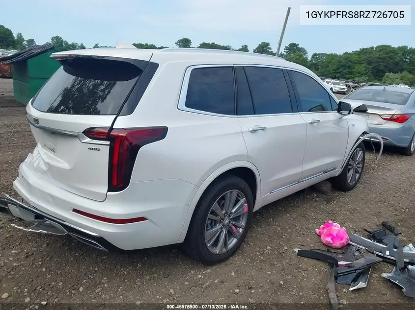 2024 Cadillac Xt6 Awd Premium Luxury VIN: 1GYKPFRS8RZ726705 Lot: 45576500