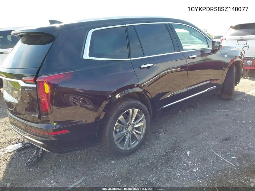 2025 Cadillac Xt6 Awd Premium Luxury VIN: 1GYKPDRS8SZ140077 Lot: 45309859