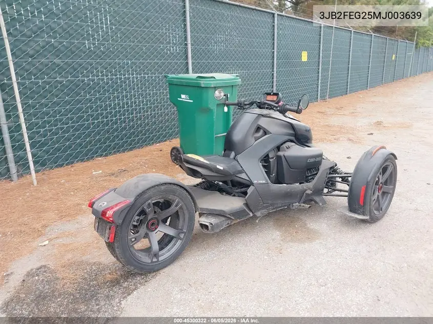 2021 Can-Am Ryker VIN: 3JB2FEG25MJ003639 Lot: 45300322