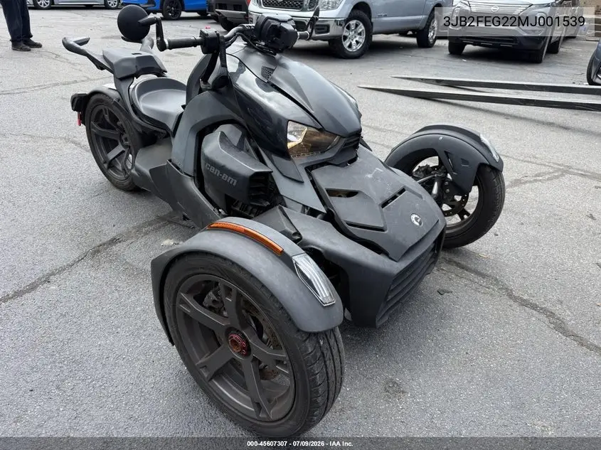 2021 Can-Am Ryker VIN: 3JB2FEG22MJ001539 Lot: 45607307