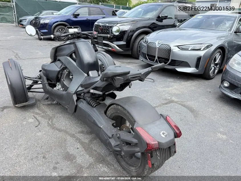 2021 Can-Am Ryker VIN: 3JB2FEG22MJ001539 Lot: 45607307