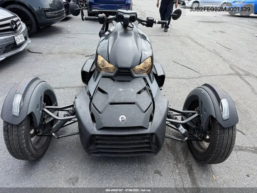 2021 Can-Am Ryker VIN: 3JB2FEG22MJ001539 Lot: 45607307