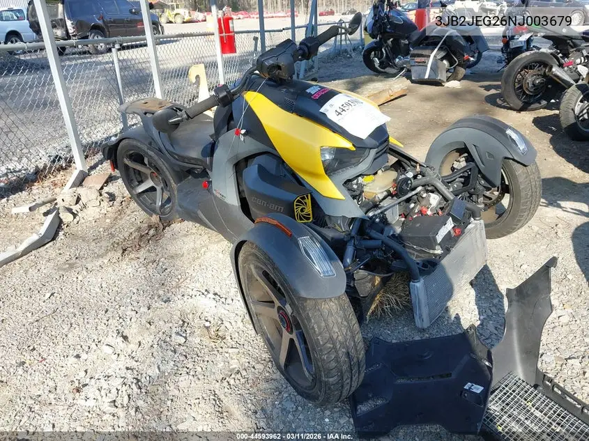 2022 Can-Am Ryker Sport VIN: 3JB2JEG26NJ003679 Lot: 44593962