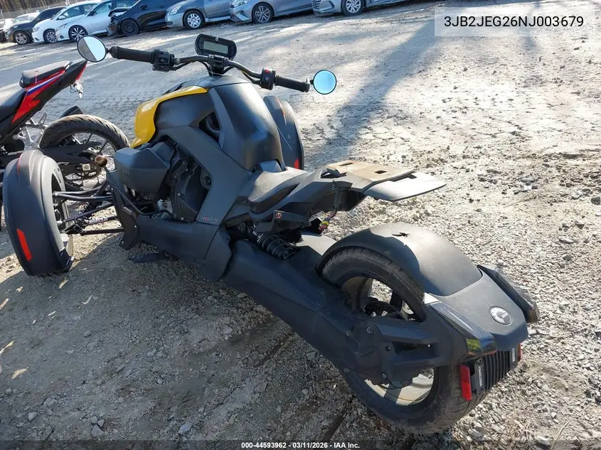 2022 Can-Am Ryker Sport VIN: 3JB2JEG26NJ003679 Lot: 44593962