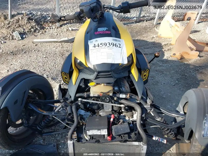 2022 Can-Am Ryker Sport VIN: 3JB2JEG26NJ003679 Lot: 44593962