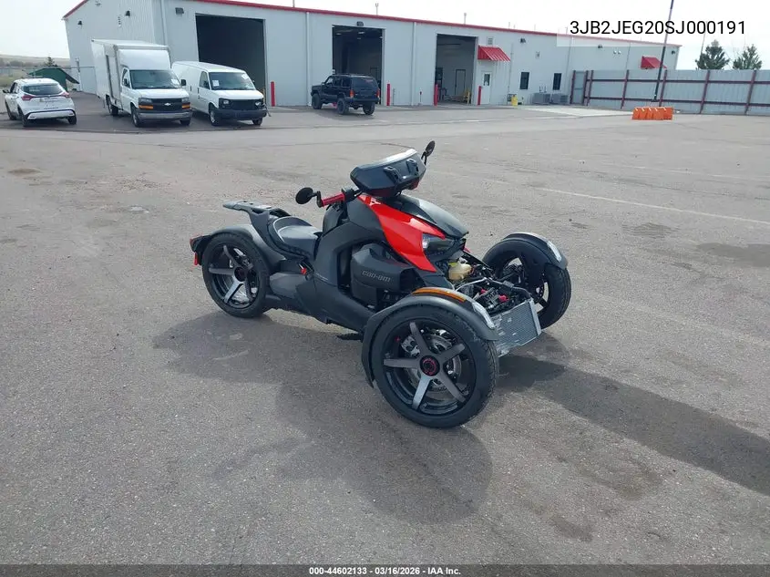 2025 Can-Am Ryker Sport VIN: 3JB2JEG20SJ000191 Lot: 44602133