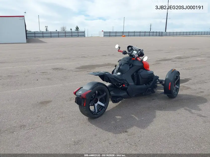 2025 Can-Am Ryker Sport VIN: 3JB2JEG20SJ000191 Lot: 44602133