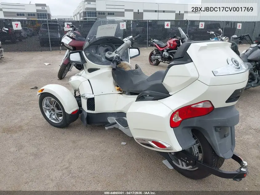2012 Can-Am Spyder Roadster Rt-Ltd VIN: 2BXJBDC17CV001769 Lot: 44865301