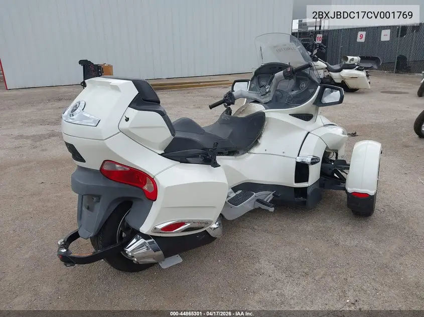 2012 Can-Am Spyder Roadster Rt-Ltd VIN: 2BXJBDC17CV001769 Lot: 44865301