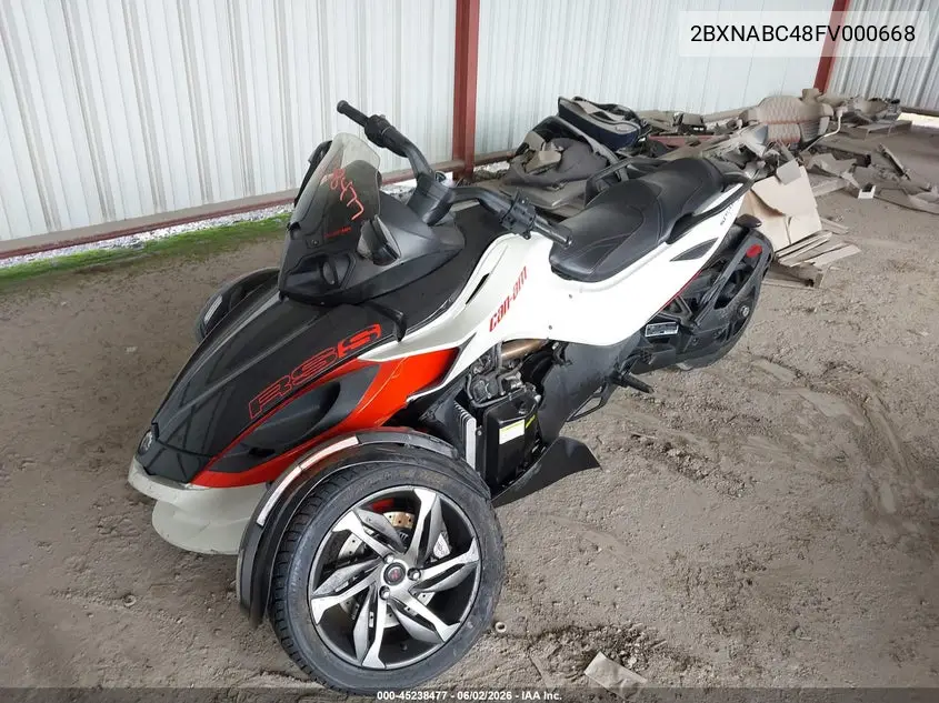 2015 Can-Am Spyder Roadster Rs/Rs-S/Rs-S Spec Series VIN: 2BXNABC48FV000668 Lot: 45238477