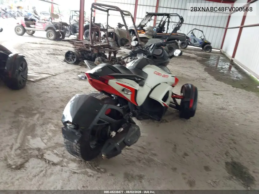 2015 Can-Am Spyder Roadster Rs/Rs-S/Rs-S Spec Series VIN: 2BXNABC48FV000668 Lot: 45238477