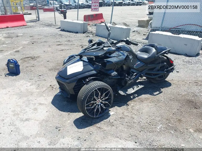 2021 Can-Am Spyder Roadster F3 VIN: 2BXRDDE20MV000158 Lot: 45192844