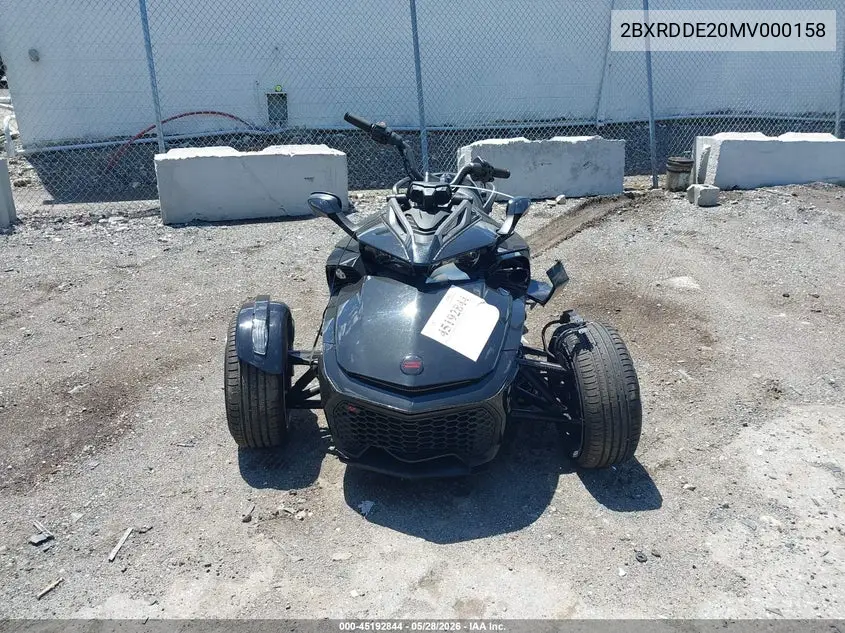2021 Can-Am Spyder Roadster F3 VIN: 2BXRDDE20MV000158 Lot: 45192844