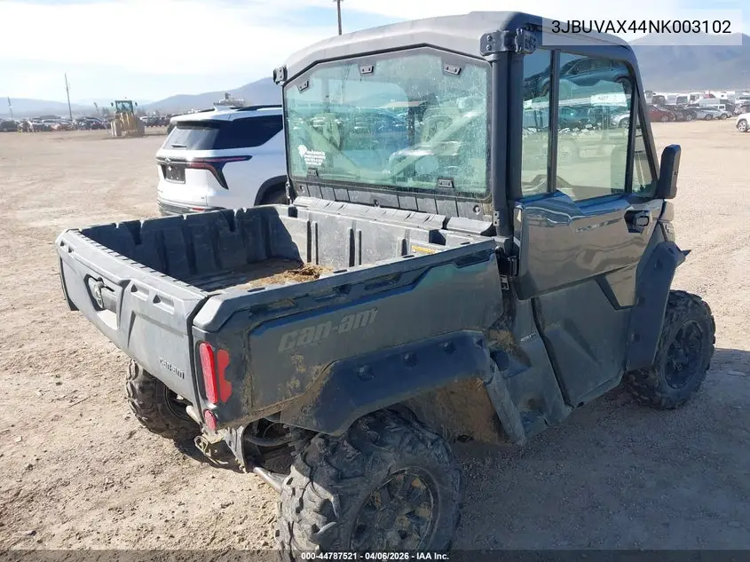2022 Can-Am Defender Limited Cab Hd10 VIN: 3JBUVAX44NK003102 Lot: 44787521