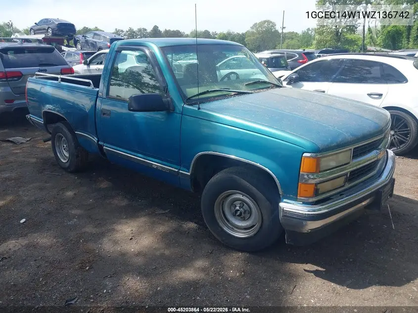 1998 Chevrolet C1500 Fleetside VIN: 1GCEC14W1WZ136742 Lot: 45203864