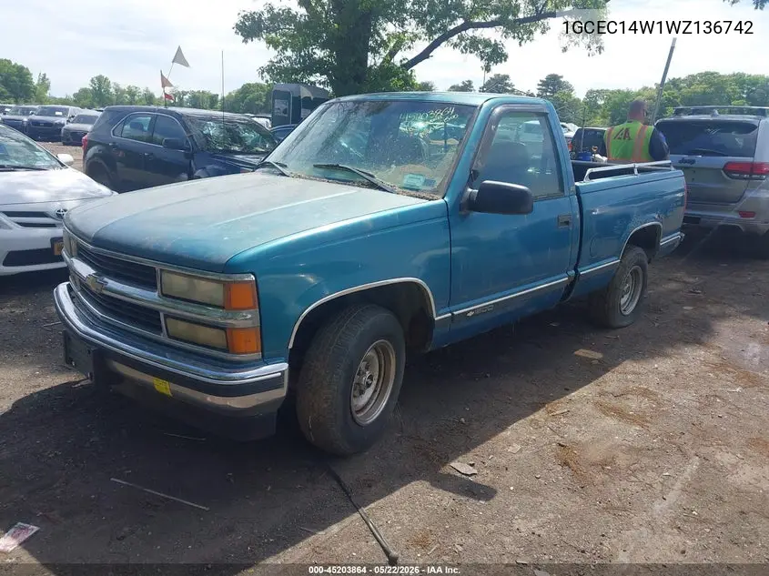 1998 Chevrolet C1500 Fleetside VIN: 1GCEC14W1WZ136742 Lot: 45203864