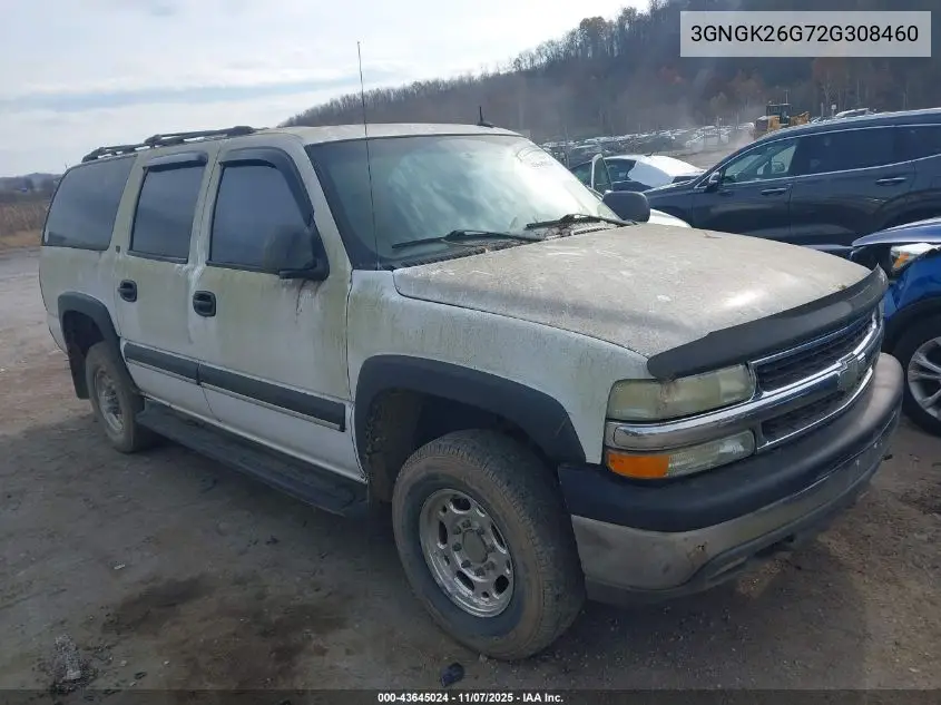 3GNGK26G72G308460 2002 Chevrolet Suburban 2500 Ls