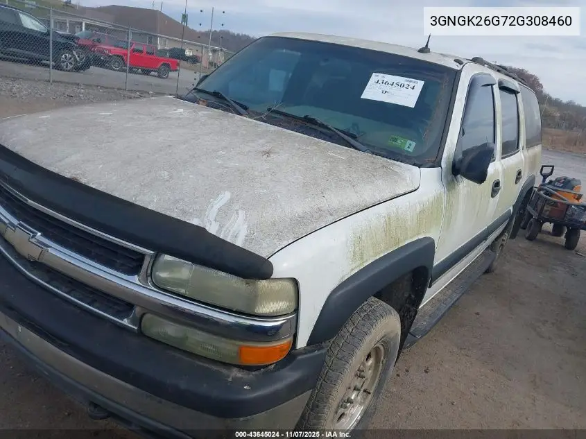 3GNGK26G72G308460 2002 Chevrolet Suburban 2500 Ls