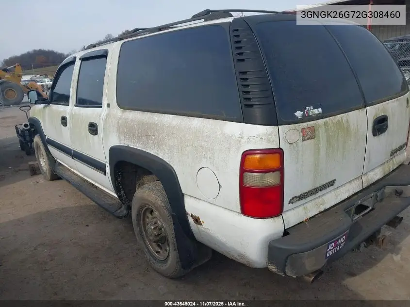 3GNGK26G72G308460 2002 Chevrolet Suburban 2500 Ls