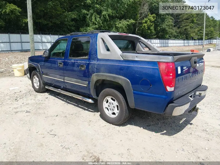 2004 Chevrolet Avalanche 1500 VIN: 3GNEC12T74G173047 Lot: 45417143