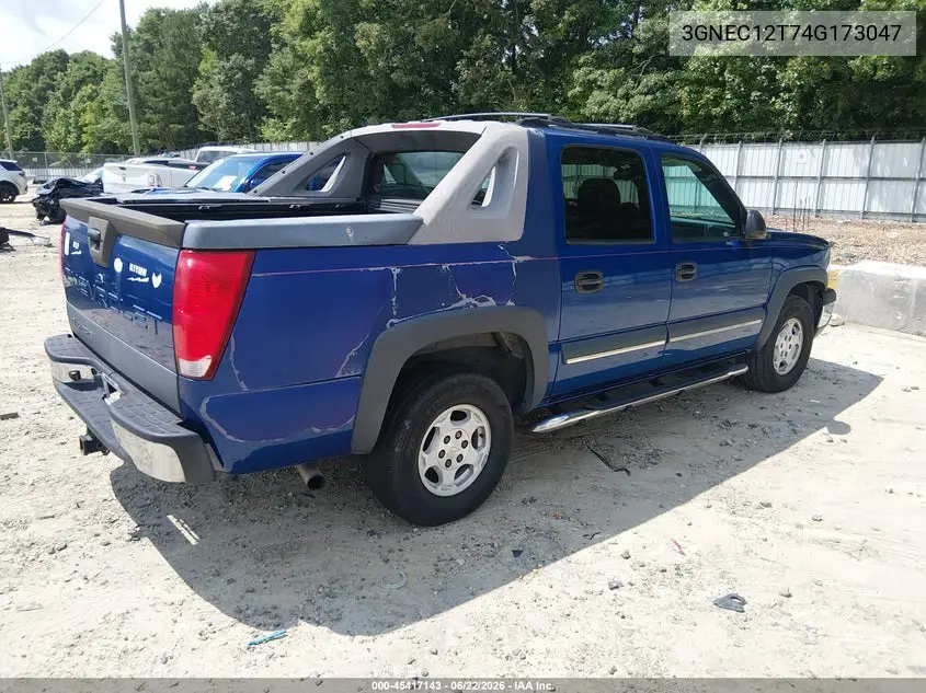 2004 Chevrolet Avalanche 1500 VIN: 3GNEC12T74G173047 Lot: 45417143