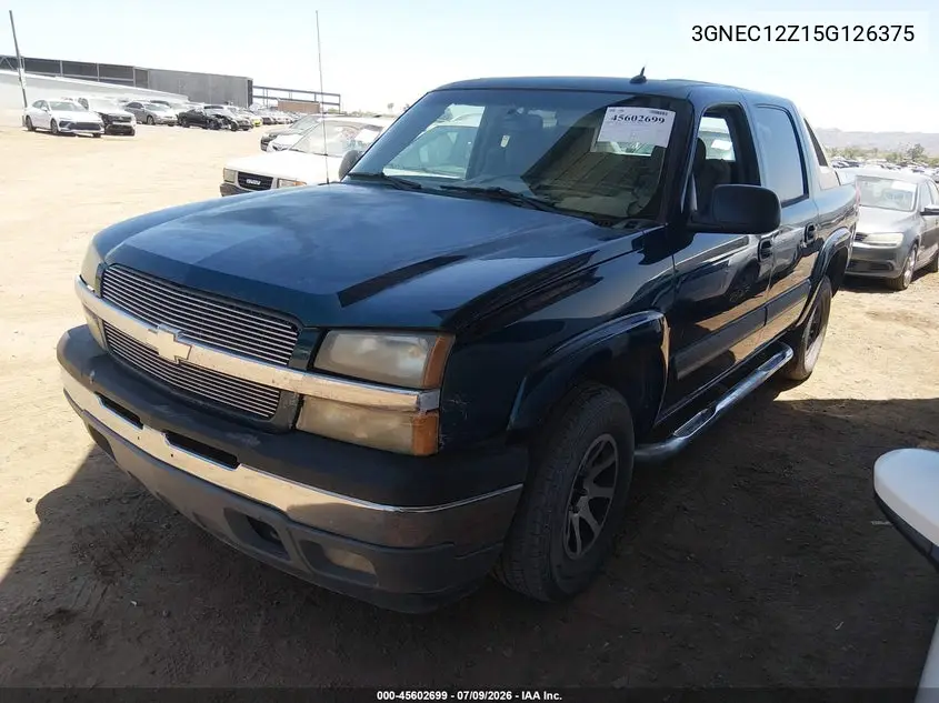 2005 Chevrolet Avalanche 1500 Ls VIN: 3GNEC12Z15G126375 Lot: 45602699