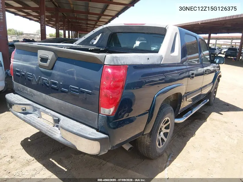 2005 Chevrolet Avalanche 1500 Ls VIN: 3GNEC12Z15G126375 Lot: 45602699
