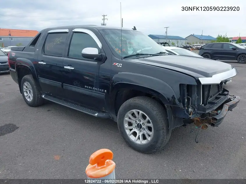 2009 Chevrolet Avalanche 1500 Ls/Ltz VIN: 3GNFK12059G223920 Lot: 12624722x