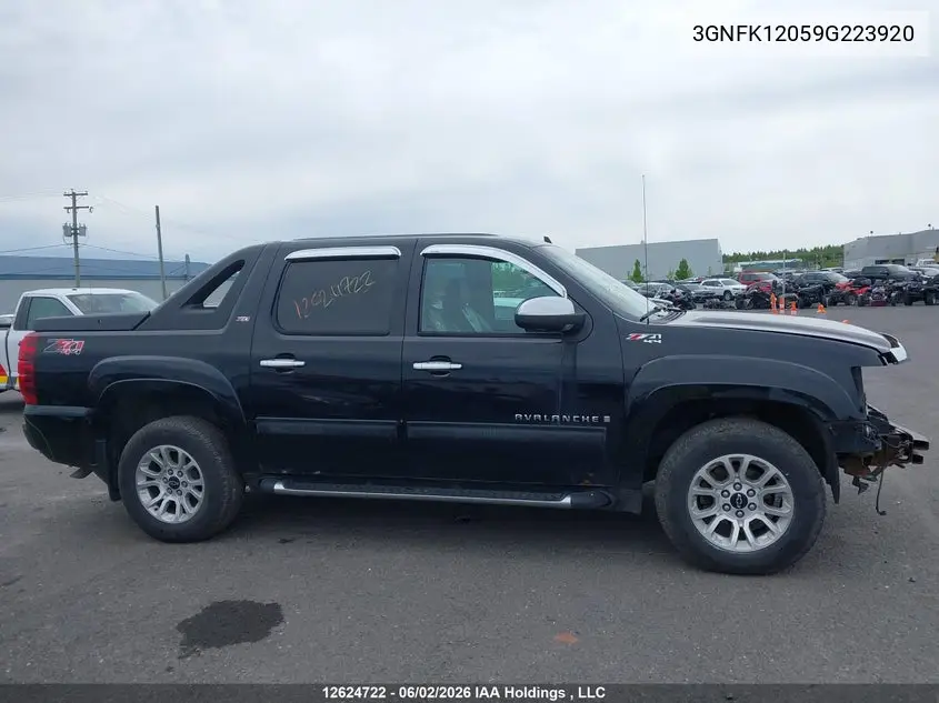 2009 Chevrolet Avalanche 1500 Ls/Ltz VIN: 3GNFK12059G223920 Lot: 12624722x