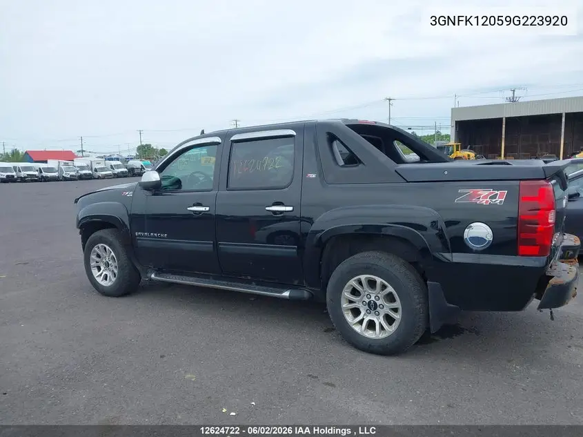 2009 Chevrolet Avalanche 1500 Ls/Ltz VIN: 3GNFK12059G223920 Lot: 12624722x
