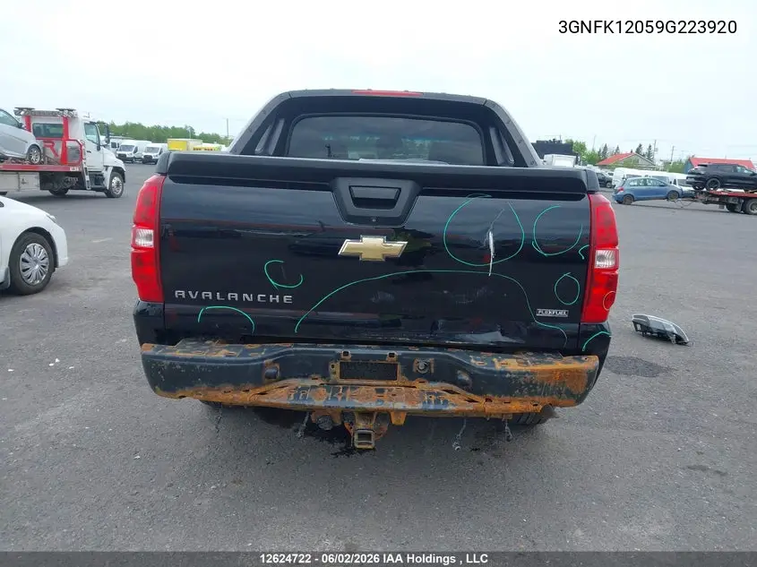 2009 Chevrolet Avalanche 1500 Ls/Ltz VIN: 3GNFK12059G223920 Lot: 12624722x