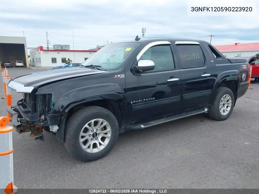 2009 Chevrolet Avalanche 1500 Ls/Ltz VIN: 3GNFK12059G223920 Lot: 12624722x