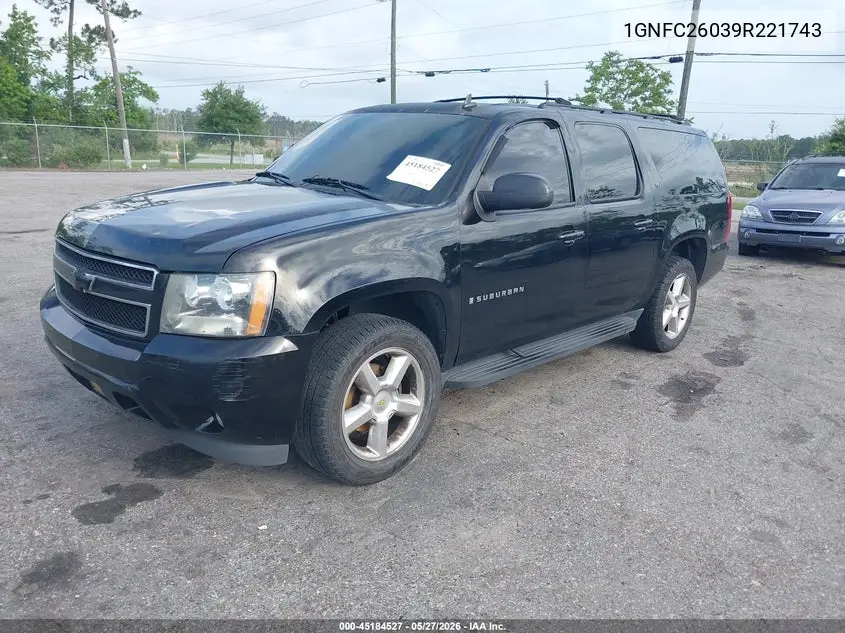 2009 Chevrolet Suburban 1500 Lt2 VIN: 1GNFC26039R221743 Lot: 45184527