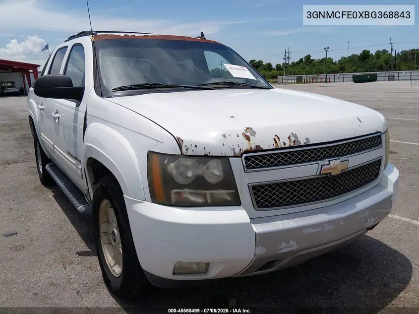 2011 Chevrolet Avalanche 1500 Lt1 VIN: 3GNMCFE0XBG368843 Lot: 45568499