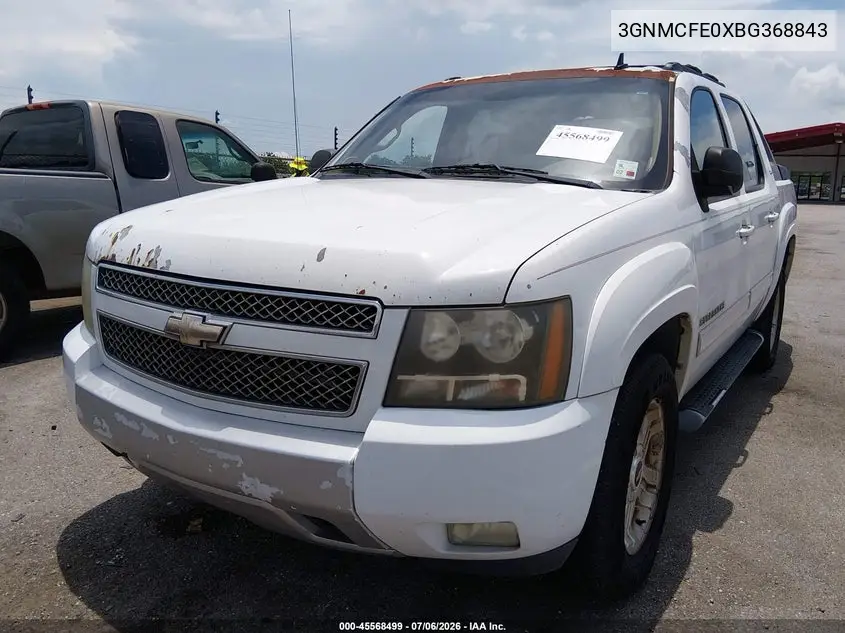 2011 Chevrolet Avalanche 1500 Lt1 VIN: 3GNMCFE0XBG368843 Lot: 45568499
