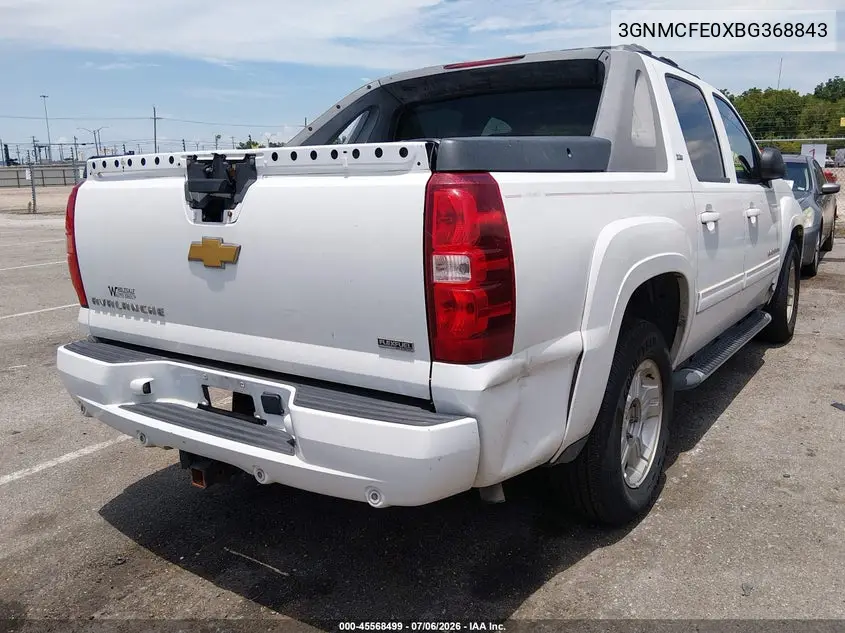 2011 Chevrolet Avalanche 1500 Lt1 VIN: 3GNMCFE0XBG368843 Lot: 45568499