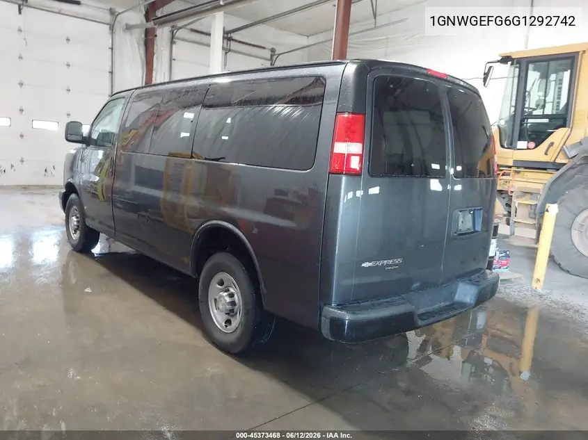 2016 Chevrolet Express 2500 Ls VIN: 1GNWGEFG6G1292742 Lot: 45373468