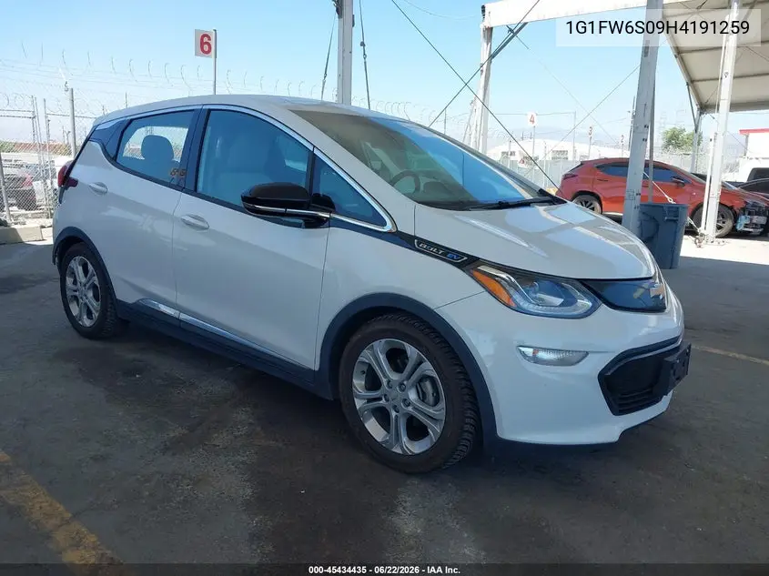 2017 Chevrolet Bolt Ev Lt VIN: 1G1FW6S09H4191259 Lot: 45434435