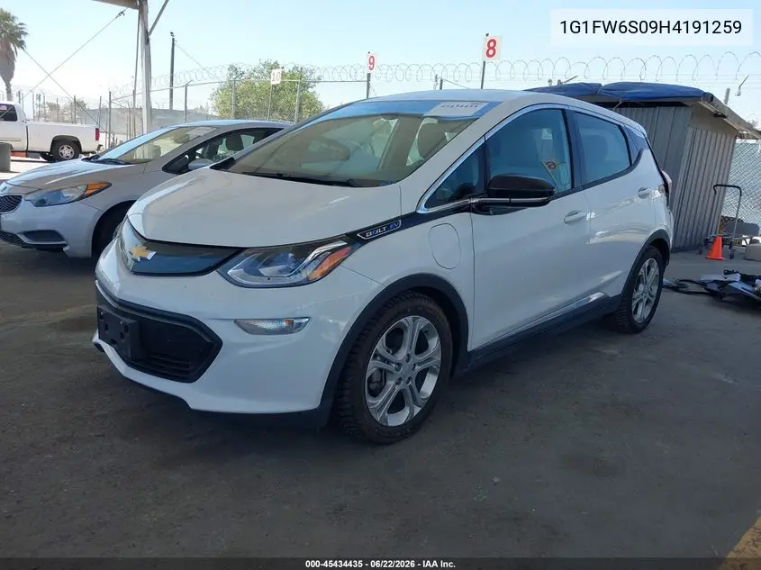 2017 Chevrolet Bolt Ev Lt VIN: 1G1FW6S09H4191259 Lot: 45434435