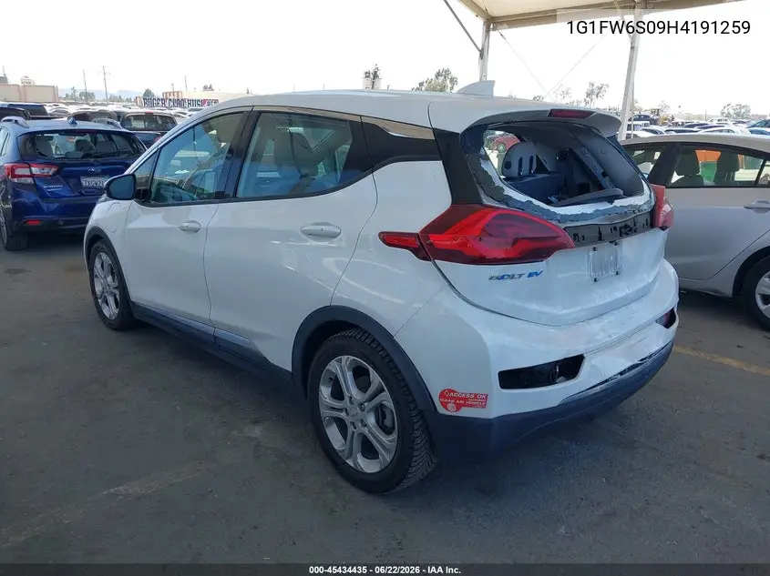2017 Chevrolet Bolt Ev Lt VIN: 1G1FW6S09H4191259 Lot: 45434435