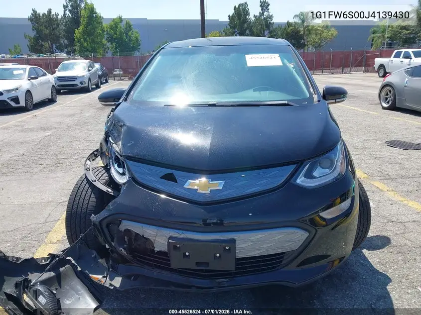 2018 Chevrolet Bolt Ev Lt VIN: 1G1FW6S00J4139430 Lot: 45526524