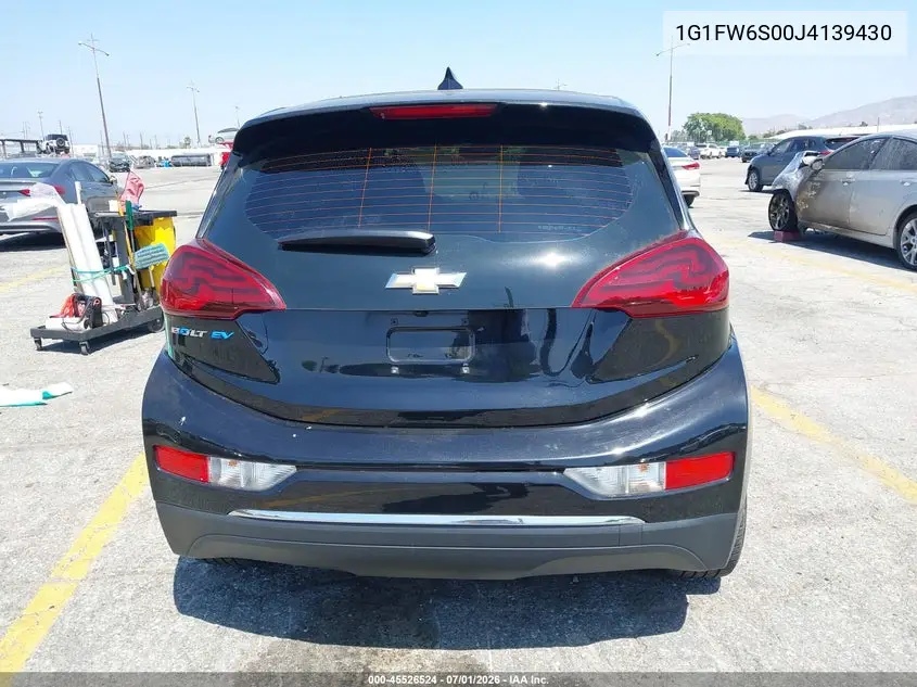 2018 Chevrolet Bolt Ev Lt VIN: 1G1FW6S00J4139430 Lot: 45526524