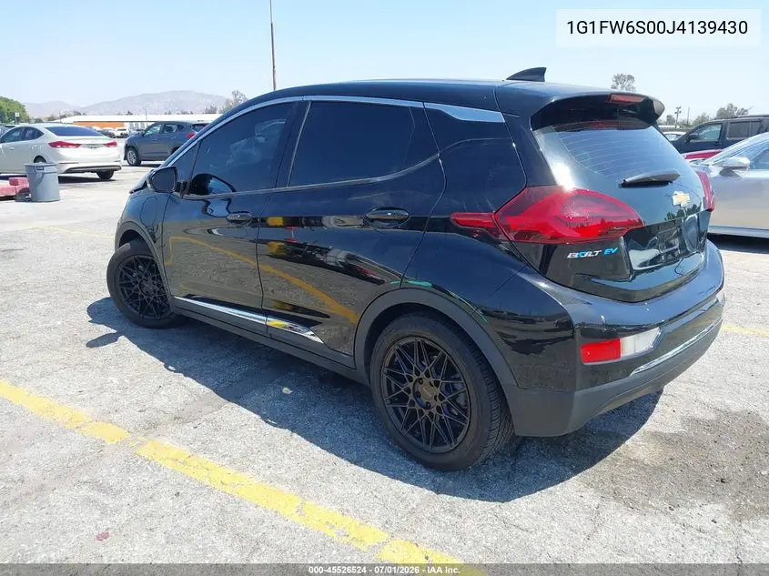 2018 Chevrolet Bolt Ev Lt VIN: 1G1FW6S00J4139430 Lot: 45526524