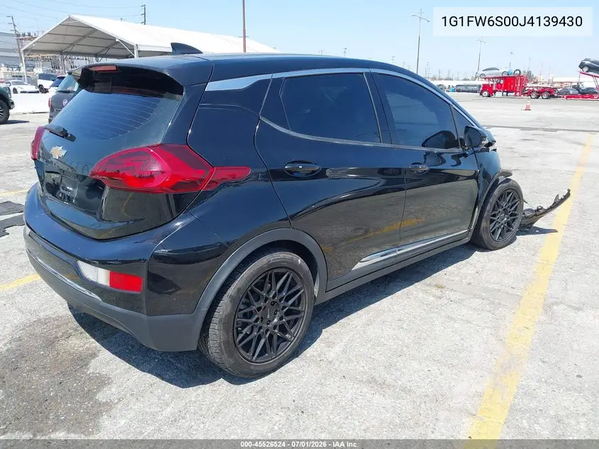 2018 Chevrolet Bolt Ev Lt VIN: 1G1FW6S00J4139430 Lot: 45526524